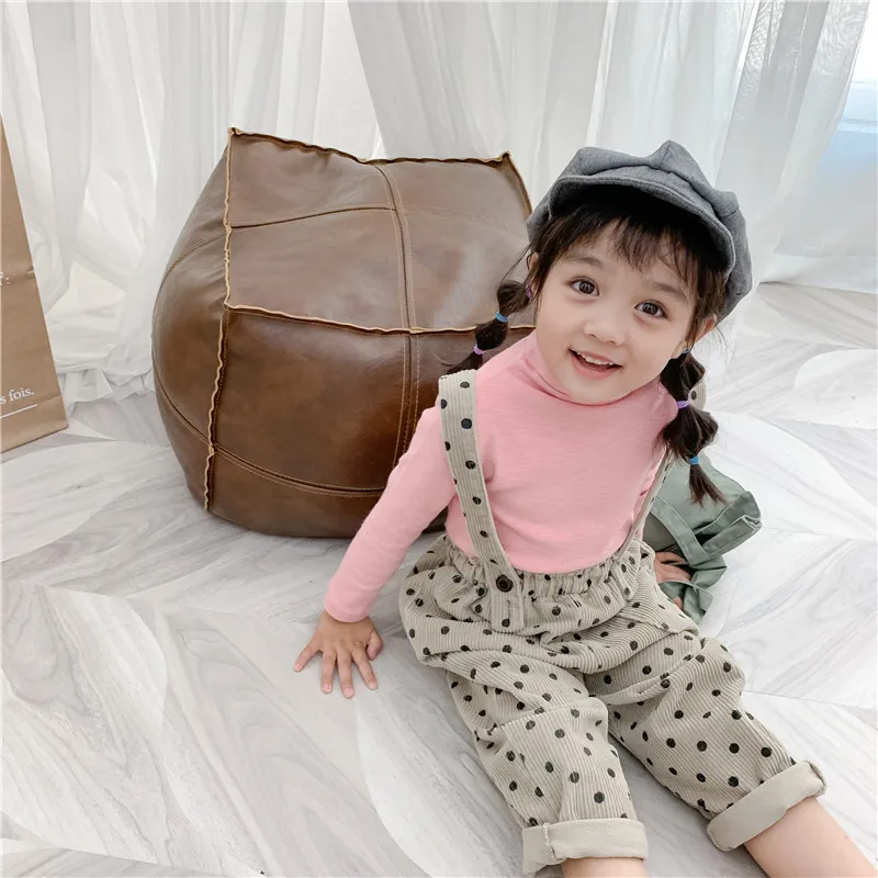 Лунок, дневник на осень в Корейском стиле детская одежда в горошек; штаны с подтяжками из вельвета, для мальчика, для девочек универсальные брюки из вельвета на основе хлопка