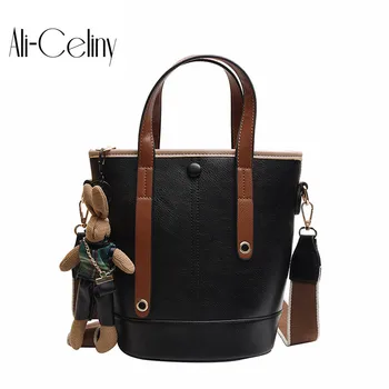 

Brand Originality Design Handheld Handheld small bag handbags 2019 new fashion simple shoulder Messenger bag vintage bucket bag