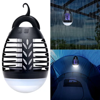 

Led Portable Electric Shock Bug Zapper Ultra Quiet Camping Insect Hiking Fishing Outdoor Waterproof Hanging Mosquito Killer Lamp