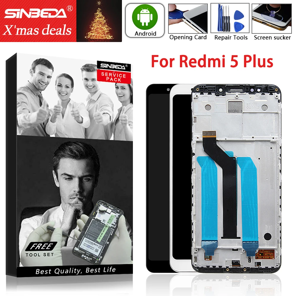 Оригинальный ЖК дисплей для Redmi 5 Plus сенсорный экран с рамкой замены MI телефона