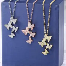 Двойное яркое Элегантное ожерелье с цепочкой в виде ключицы, микро кубический цирконий, белое золото, модное ювелирное изделие для женщин KBN492