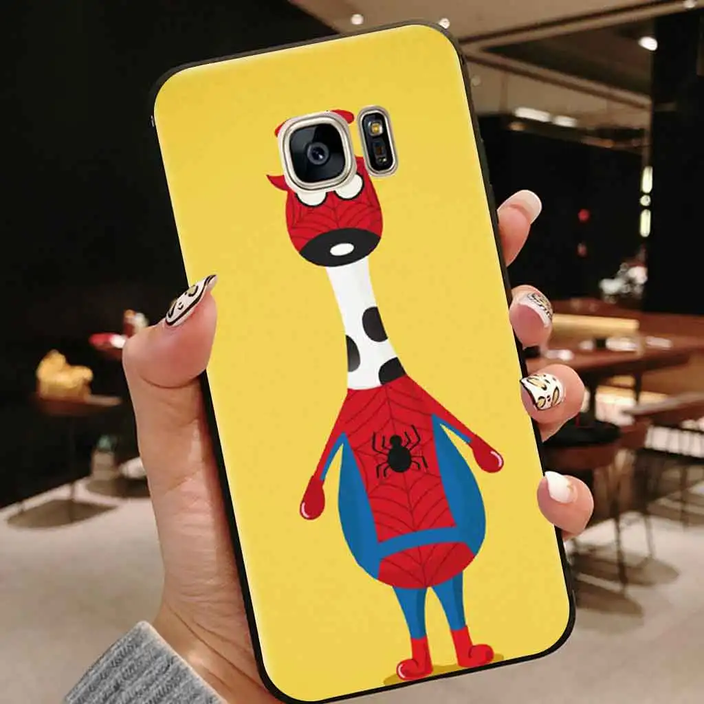 Мягкий силиконовый чехол для samsung galaxy s9plus s7 edge s8 s9 plus s10 lite note 8 note9 мультяшный жираф