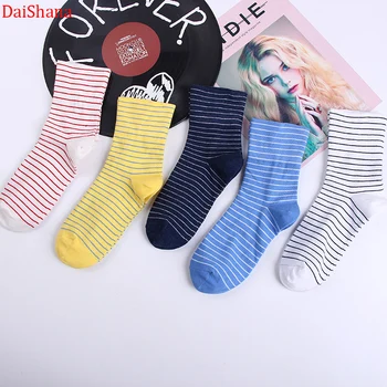 

1 Pair 2019 Autumn Cute Striped Socks Women Fashion Harajuku Candy Color Socks Medias Cotton Thick Warm Long Funny Socks Mujer