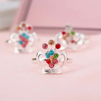 

New Children Crown Ring Kids Princess Alloy Rings Little Girl Jewelry Prom Party Game Toy Gifts Q6PD