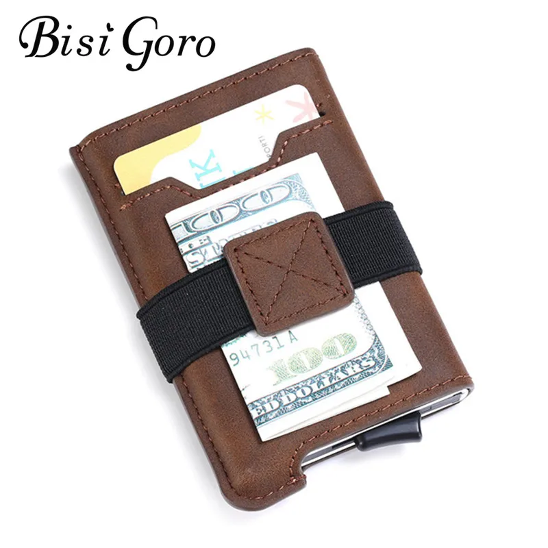 BISI GORO Anti-thef держатель для Карт RFID кошелек для кредитных карт Автоматический чехол для кредитных карт для мужчин и женщин высокое качество чехол для ID