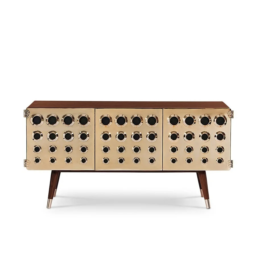 

80cm High Italy Design Console Table with Satin Steel Visual / Vintage Broadcast Radio Inspired Side Board