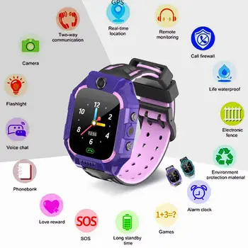 

Kids Electronic Smart Watch Phone Connect SIM Card LBS GPS Tracker SOS Call Bracelet Smartwatch Clock New Year Gift for Boy Girl