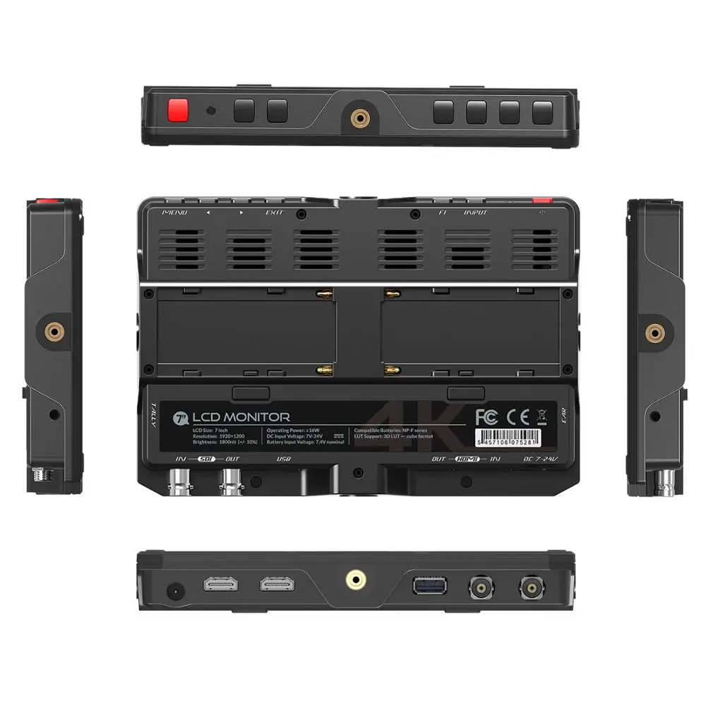 Lilliput H7S Op ī޶ Dslr ʵ , 3D Lut 1800 Ʈ, Ips Fhd  Ŀ ýƮ, 4K 3G-SDI, 7 ġ