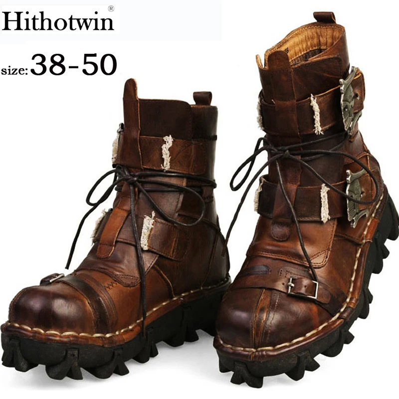 Martin botas de combate de caña alta para hombre, botas steampunk con  personalidad, con suela gruesa, para montar en motocicleta|Botas de  motocicleta| - AliExpress