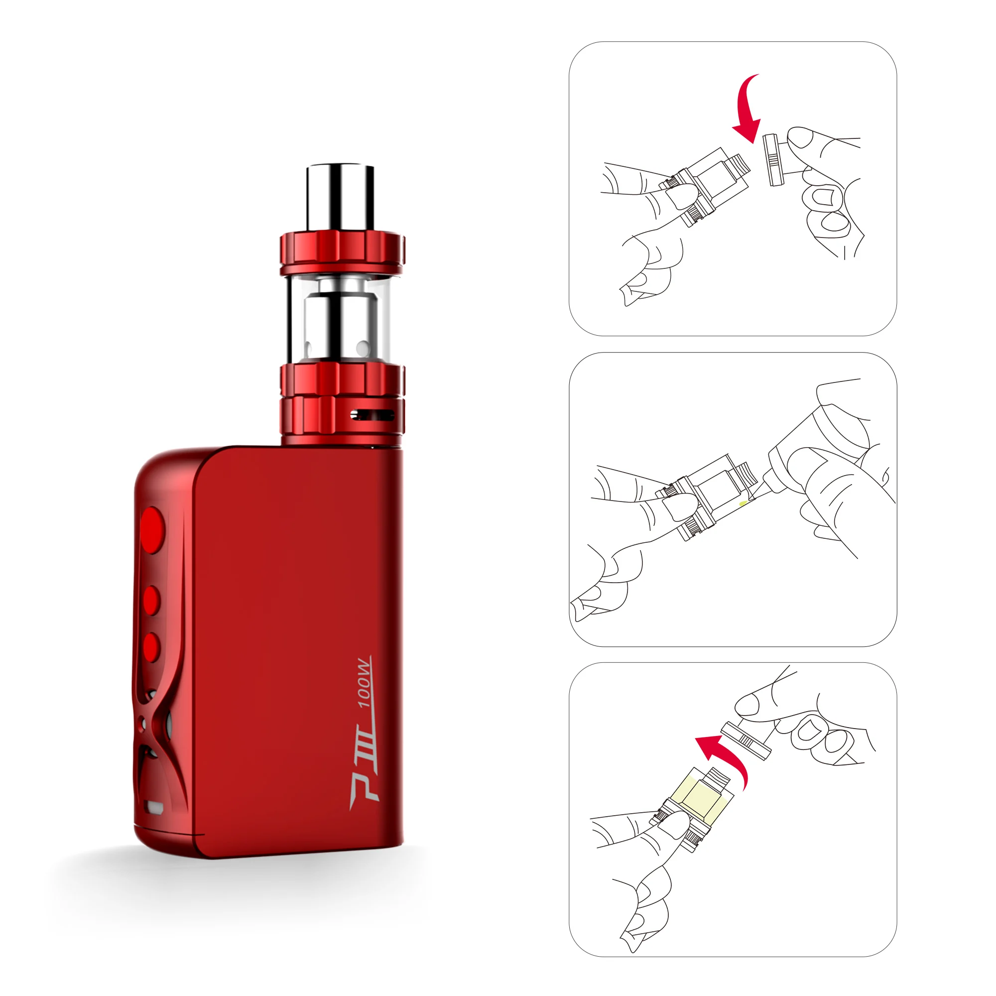 Доставка в Великобритании! Электронная сигарета Vaptio P3 боксмод 100 Вт бак для