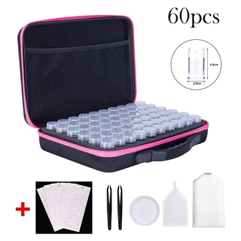 

7 Colors 60 Bottles Diamond Painting Cross Stitch Accessories Tool Box Container Diamond Storage Bag Case Embroidery Mosaic