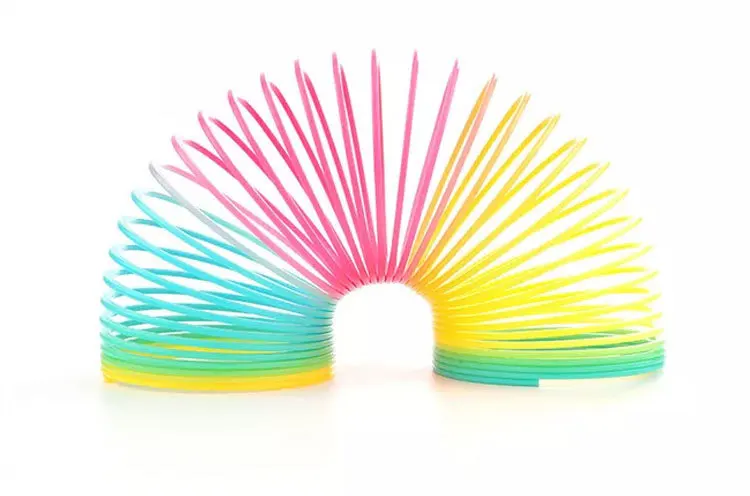 Children Classic Toy Rainbow Ring Plastic Large Size Magic Coil Stall Twister Telescopic Elastic Force Circle