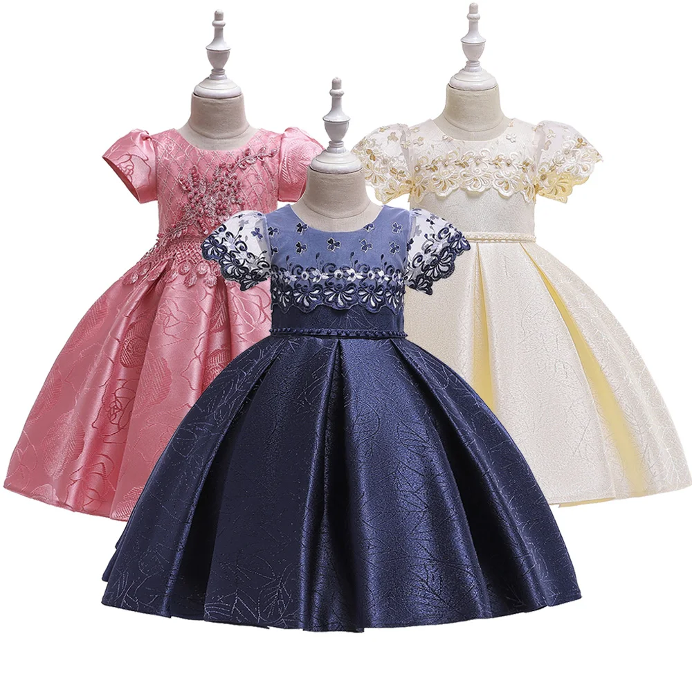 

Girls jacquard Lace Dresses Princess Costumes for Girls Wedding Birthday Party Vestidos Fantasia Kids Frocks For 4 6 8 10 12 Yrs