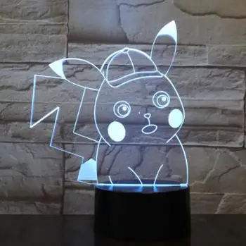 

New Pokemon Lamp 3D Pikachu Night Light Halloween Kids Toys Holiday Gifts USB Lampe Pocket Monsters Lampara Factory Wholesale