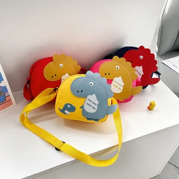

Fashion Exquisite Shopping Bag Cartoon Dinosaur Shoulder Messenger Bags Nylon Hit Color School Bag for Children