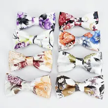 Абсолютно модный галстук-бабочка из искусственной кожи с цветочным принтом, Женский Галстук, роскошный мужской галстук, галстуки для свадебной вечеринки для мужчин