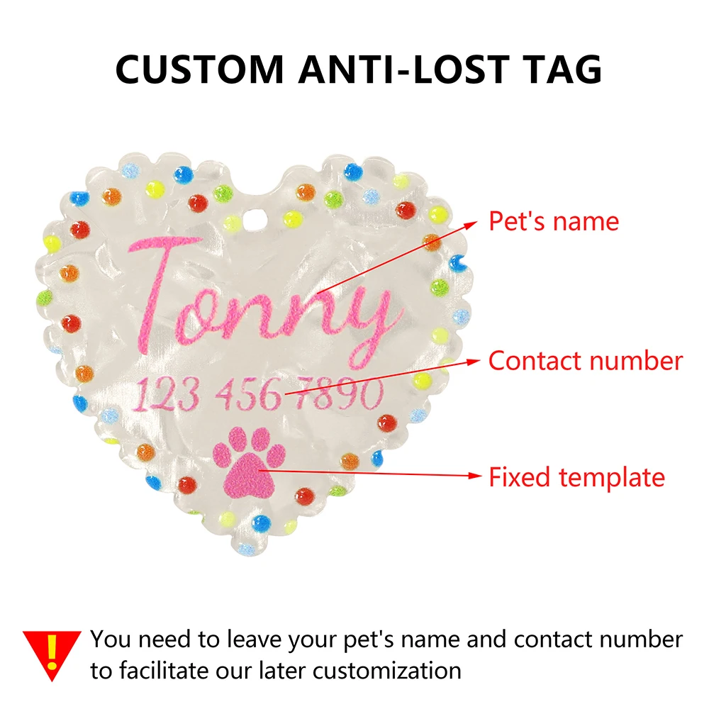 fancy dog collars Personalized Heart Dog ID Tag Cute Pet Portable Tags Anti-lost Small Medium Large Dogs Cat Nameplate Free Engraved For Chihuahua dog leashes