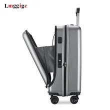 2" багаж с сумкой для ноутбука, Женский Дорожный Чехол для костюма с зарядкой USB, мужской высококлассный чехол на колесиках, бизнес-бокс