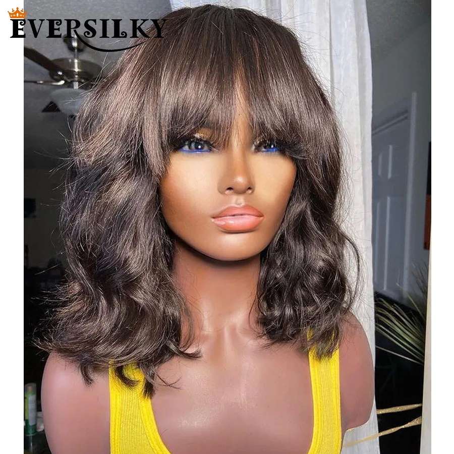 Profunda do Laço Perucas de Cabelo Humano com Cabelo do Bebê Perucas do Laço Franja Glueless Parte Frente 200 Densidade Pré Arrancadas Corte 360 Remy 13x6 2 frente perucas de cabelo humano com cabelo