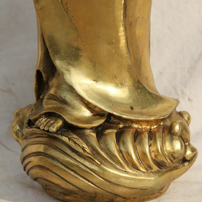 902+++ 16 Китайский буддизм латунная подставка Arhat Damo Bodhidharma Dharma статуя Будды