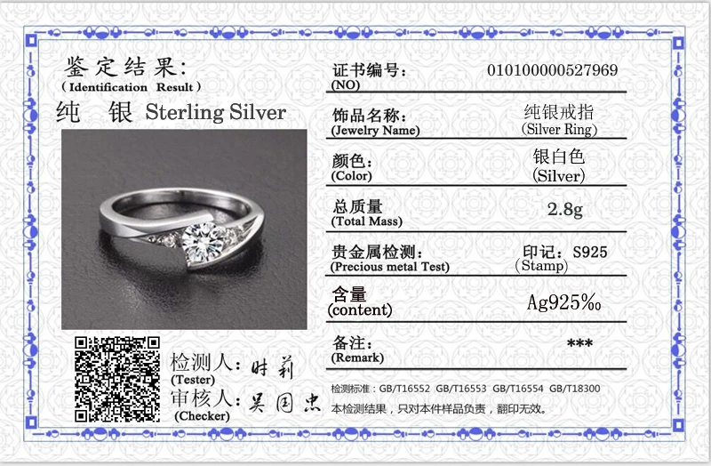 Free Sent Certificate 100% 925 Sterling Silver 0.75ct Lab Diamond Rings For Women Party Elegant Wedding Rings Fine jewelry L5036 - Image 5