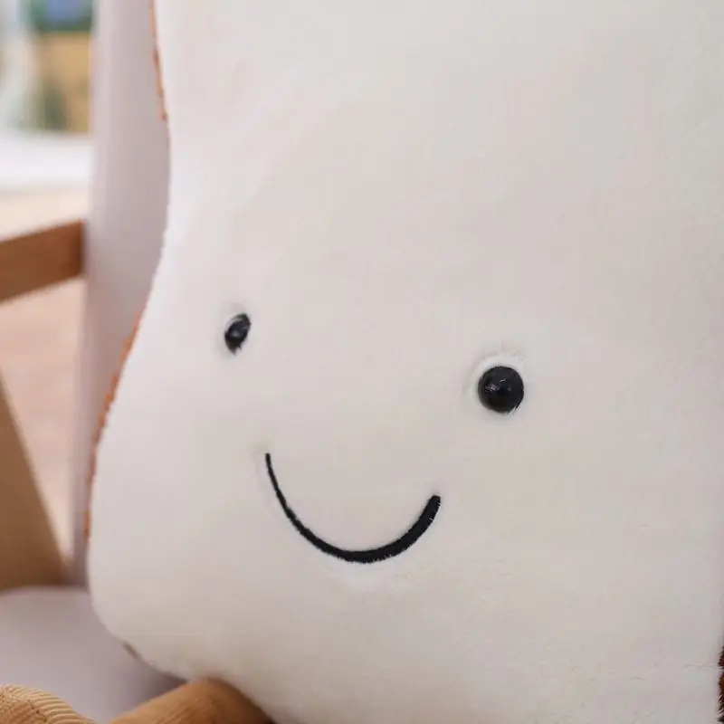 Lovely 2019 PP Cotton New Creative Cartoon Bread Toast Pillow Fun Food Plush Doll Sofa Cushion 3