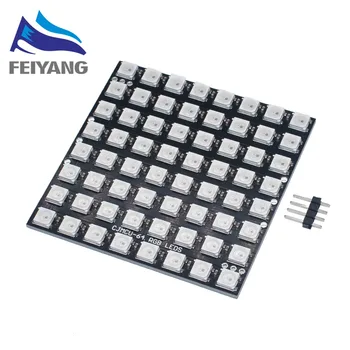 

WS2812 LED 5050 RGB 8x8 LED Matrix Brand New WS2812B 8*8 64-Bit Full Color 5050 RGB LED Lamp Panel Light