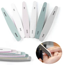 1PC Double face ponçage limes à ongles bloc tampon éponge grain 100/150/180/220/280 manucure pédicure soin des ongles accessoire outils(China)