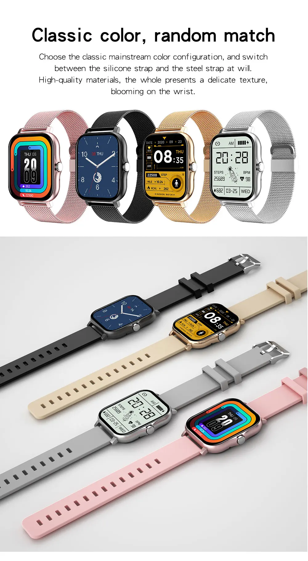 LIGE 2021 New Smart Watch Women Men Bluetooth Call Fitness Tracking Heart Rate Custom Dial Sports Waterproof Women's Smartwatch
