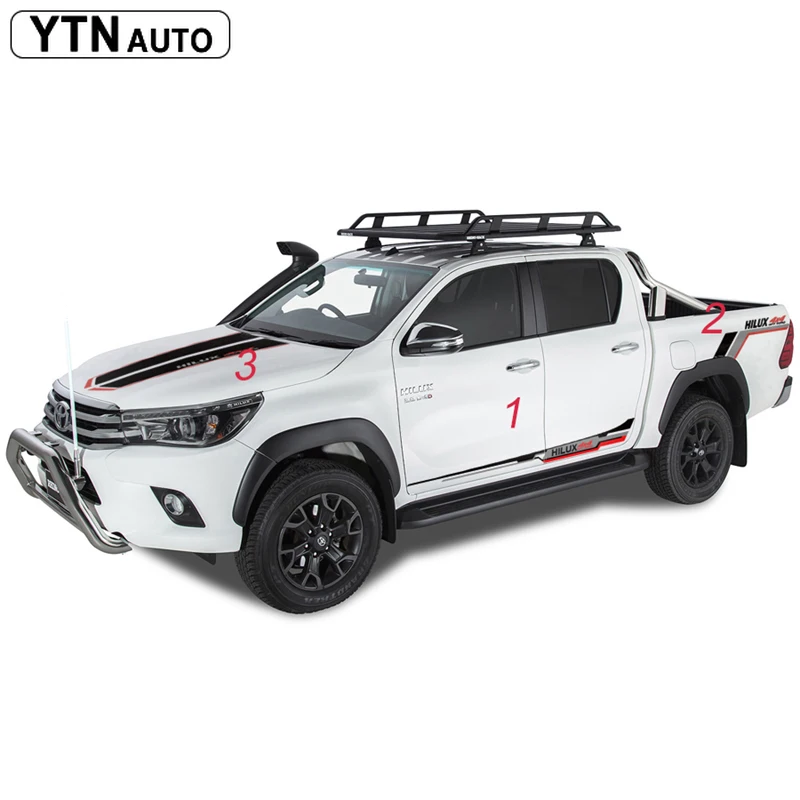Accesorios de coche personalizados para Toyota Hilux 2011 2019 4x4 Off Road Stripe Decal vinilo gráfico Cool Sticker decoración del coche|Pegatinas para coche| - AliExpress