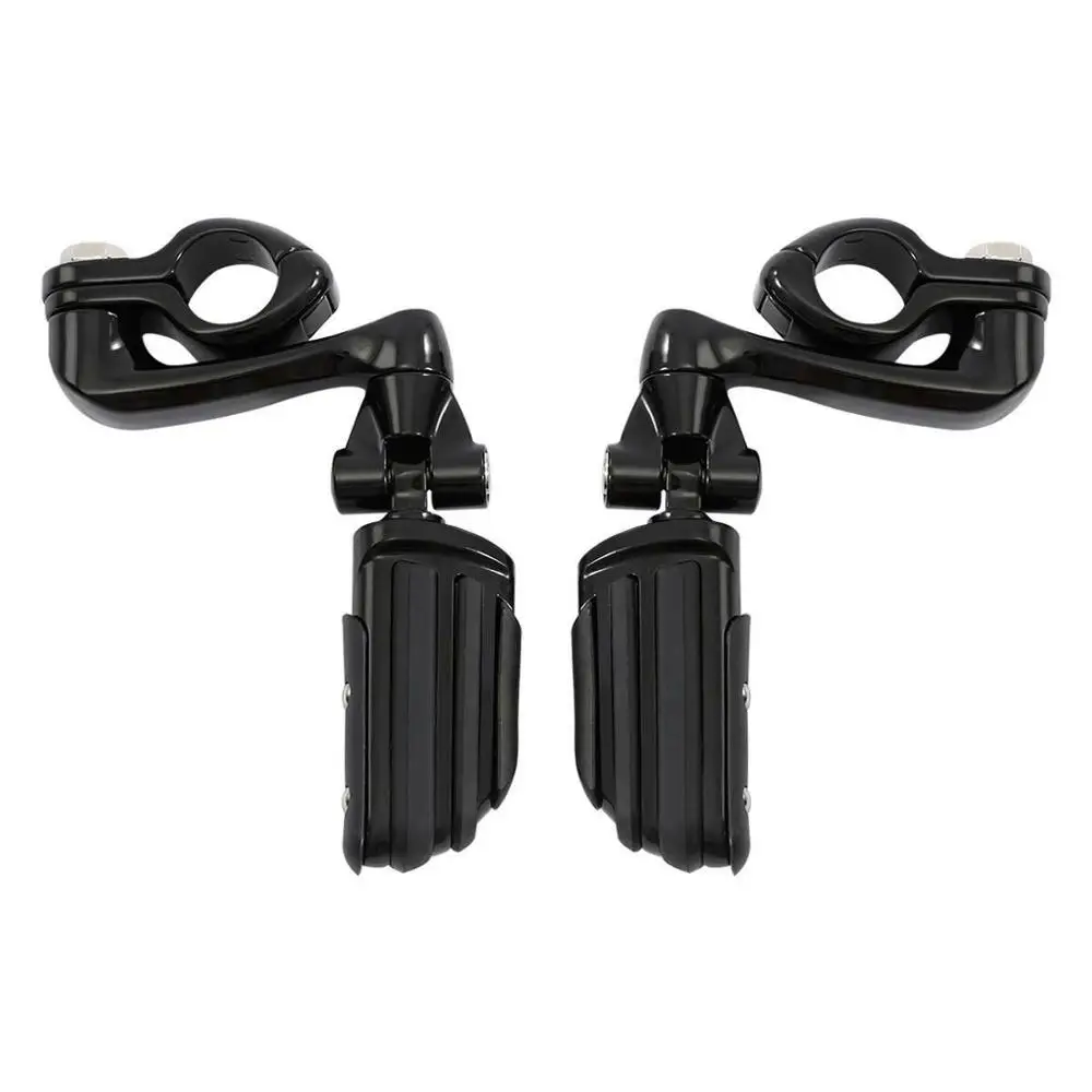 

Motorcycle Black 1 1/4" Engine Guard Highway Male Mount Kit FootPegs Rest For Harley Touring Dyna Softail XL