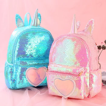 

Sequin bag new unicorn backpack girl fashion sequin backpack cartoon cute shoulder bag