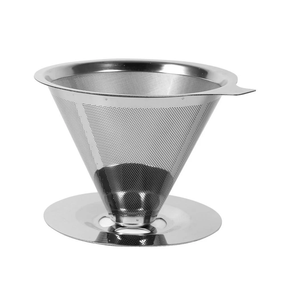 

Stainless Steel Coffee Filter Holder Pour Over Coffees Dripper Mesh Reusable Coffee Tea Filter w Cup Stand 99mm/115mm/125mm 8446