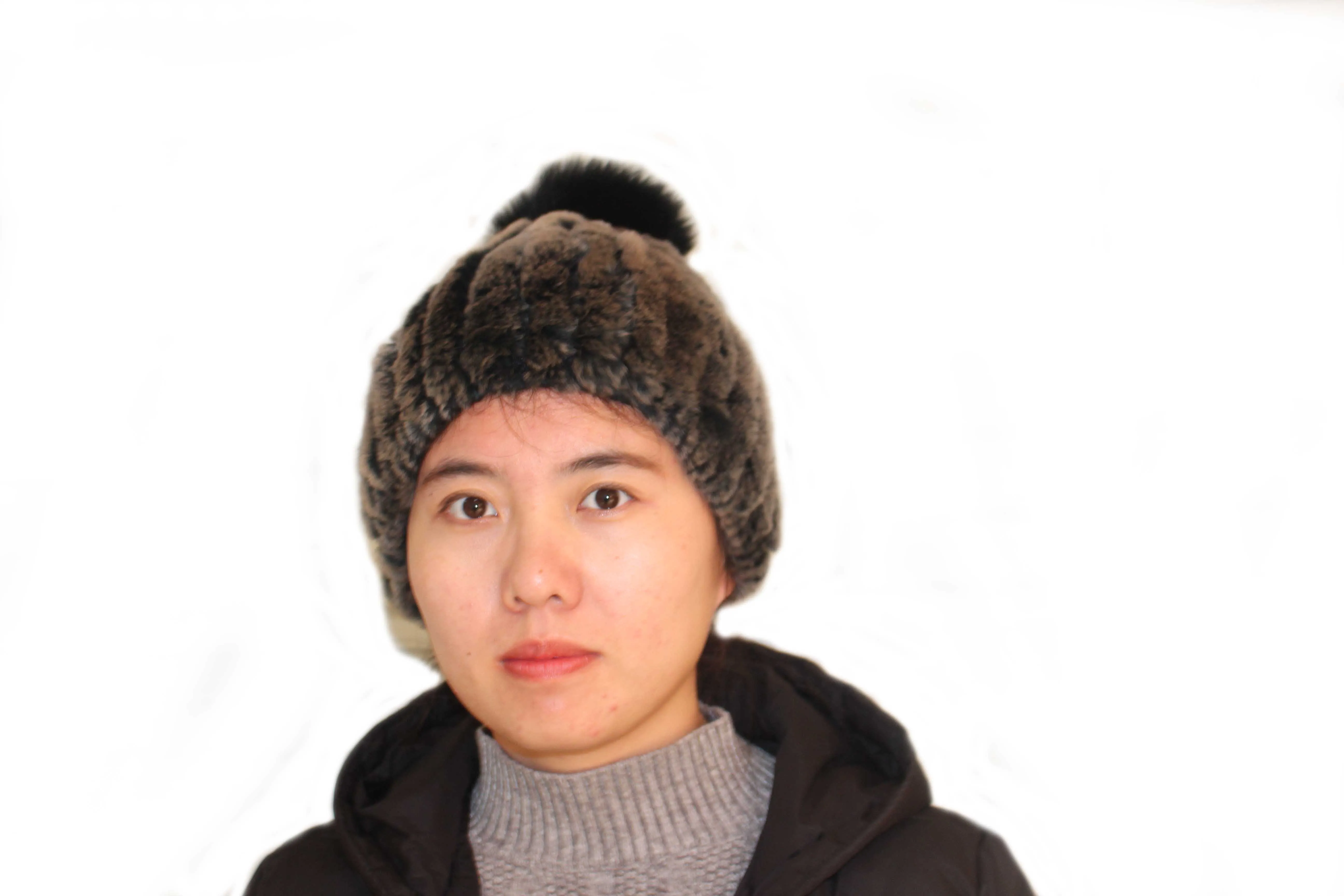 LinhaoshengyueFur hat, шапка из кроличьего меха, модная женская меховая шапка, Зимняя женская шапка, женская