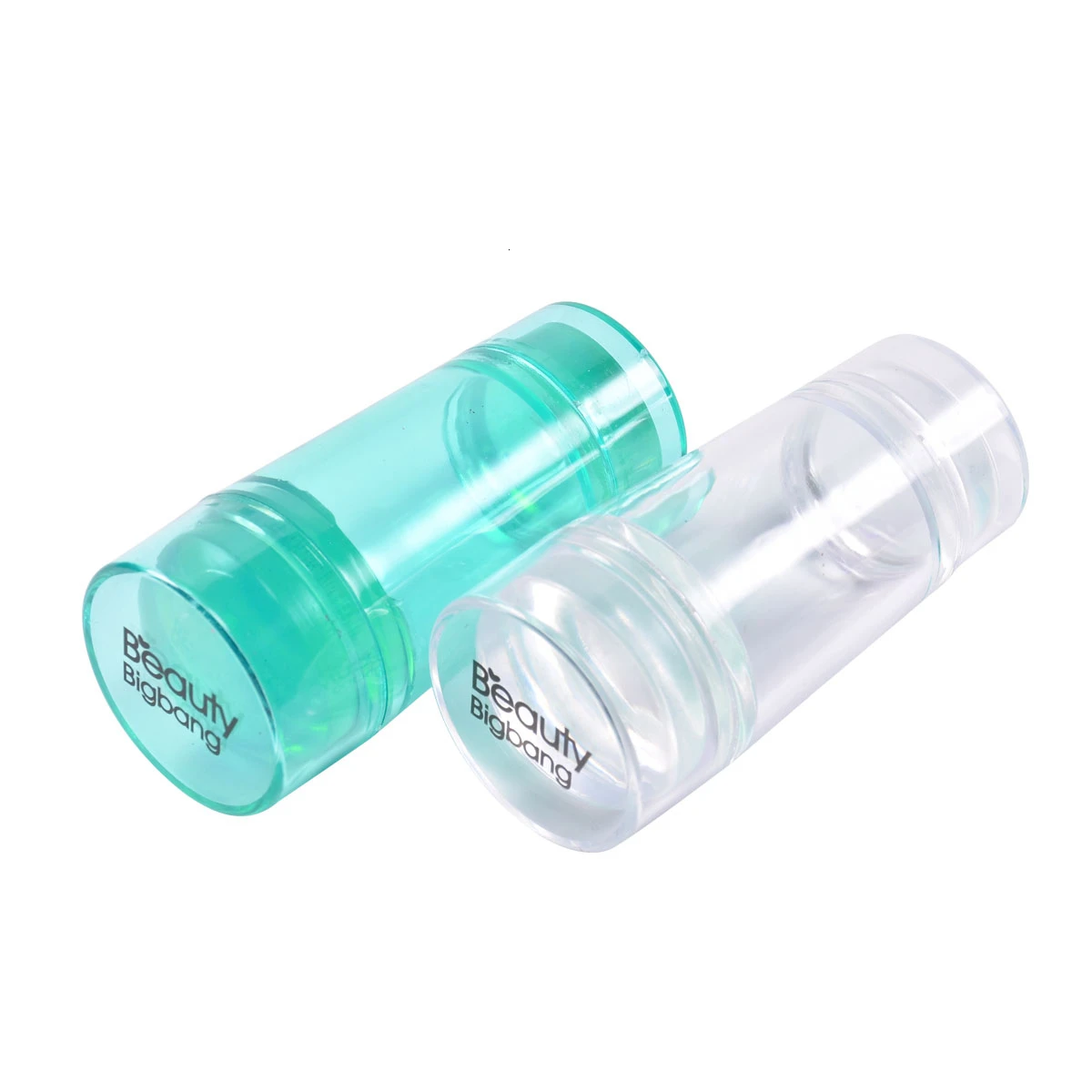 

BEAUTYBIGBANG Double Head Silicone Nail Stamper Clear Green Jelly Manicure Nail Art Stamping Scraper Tool