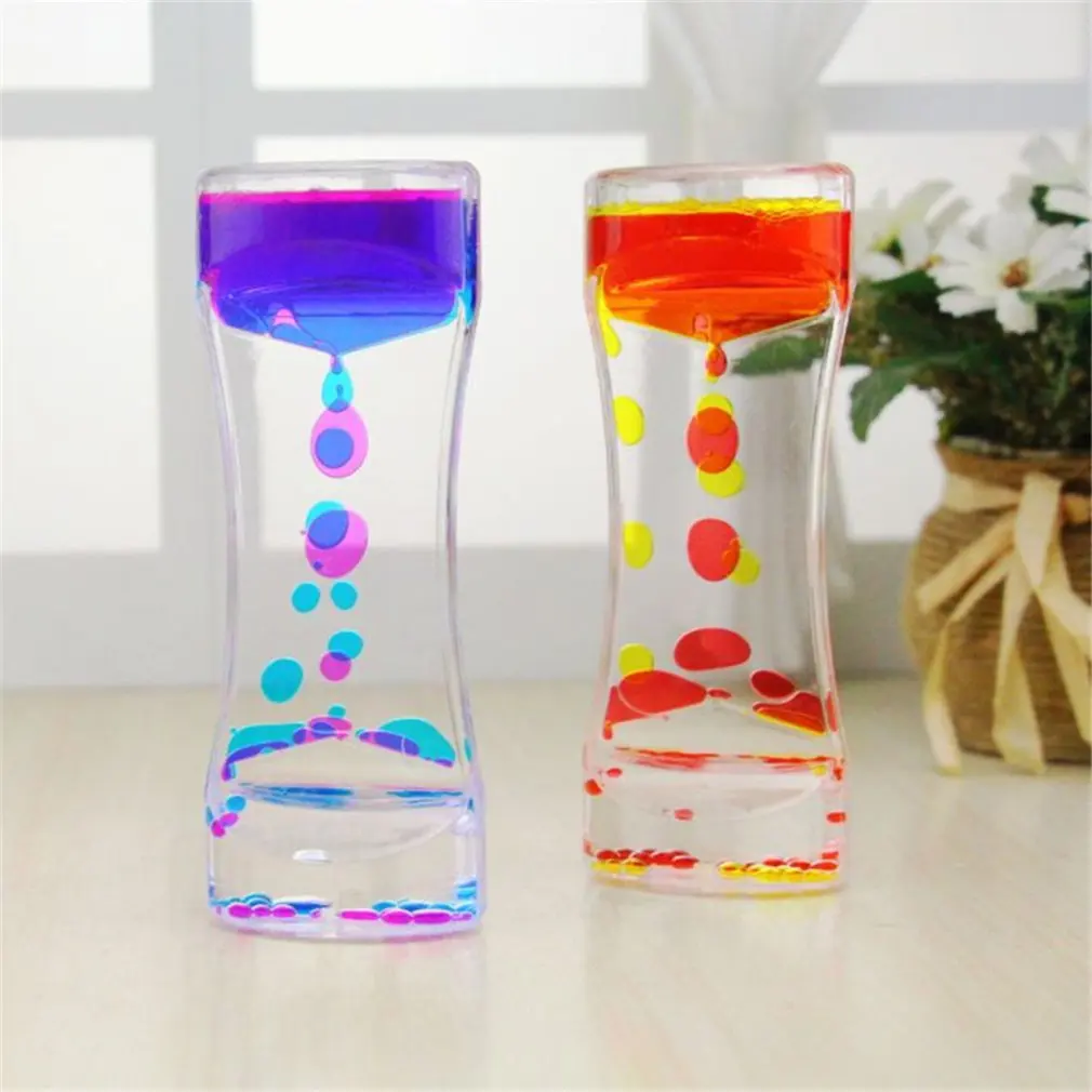 Liquid Motion Timer Bubbler Best Sensory Toy for Relaxation, Liquid Motion Timer Toy Floating Color Mini Lava Lamp Timer