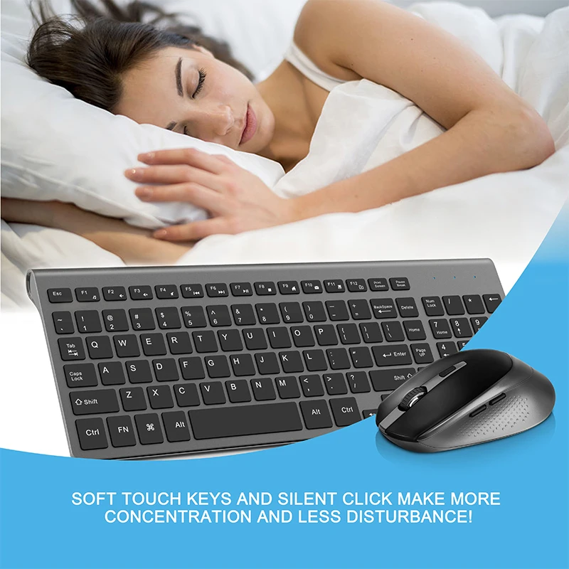 Wireless keyboard and mouse combination2.4 gigahertz stable connection portable mute keyboard mous