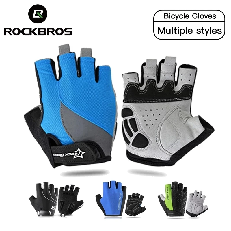 ROCKBROS Cycling Bike Gloves Sweat Design Half Finger Gloves Men Women Bicycle Riding Outdoor Sports Gel Pad