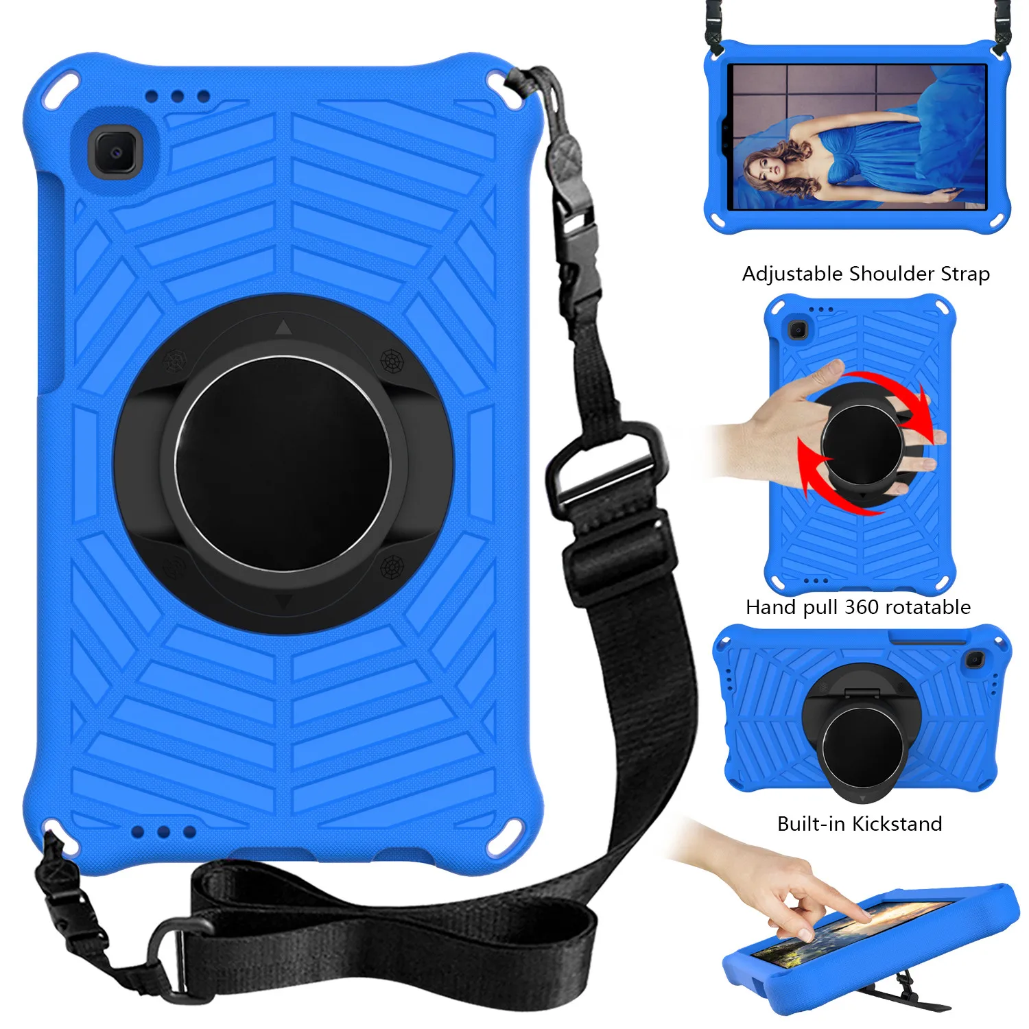 Kids Safe EVA Tablet Case For Samsung Galaxy Tab A7 Lite 8.7 2021 SM-T220 T225 Galaxy Tab A7 10.4 SM-T500 Shoulder Strap Cover