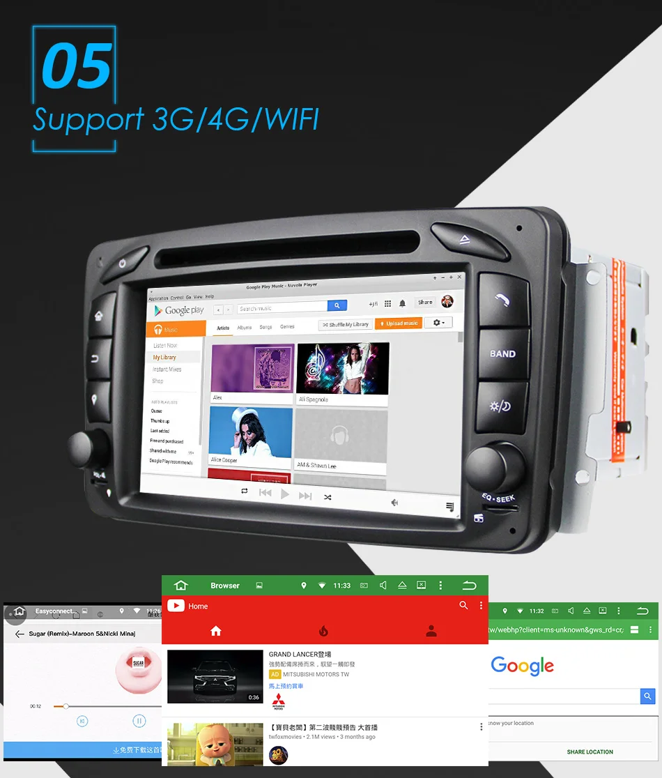 Discount Eunavi 2 Din Android 9.0 Car DVD Radio Player car stereo gps navi For Benz W203 W208 W209 W210 W463 Vito Viano with wifi bt swc 10