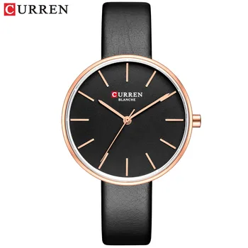 

CURREN Fashion Slim Quartz Watches Ladies Leather Strap Wristwatch Womens Watch Black Clock Female Casual Accessories Relojes