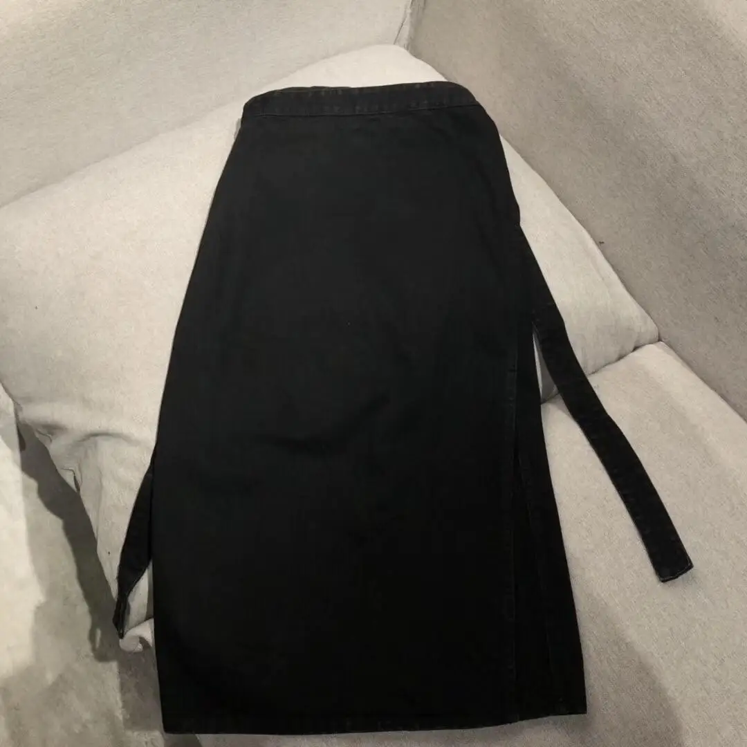 Новая женская модная сексуальная однотонная джинсовая юбка на шнуровке 0731