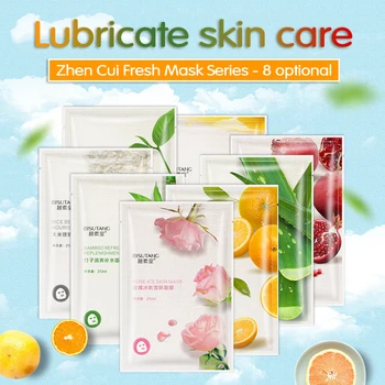 

VIBRANT GLAMOUR Facial Mask Fresh Orange Aloe Rice Pomegranate Bamboo Rose Green Tea Honey Moisturizing Water Mask TSLM1