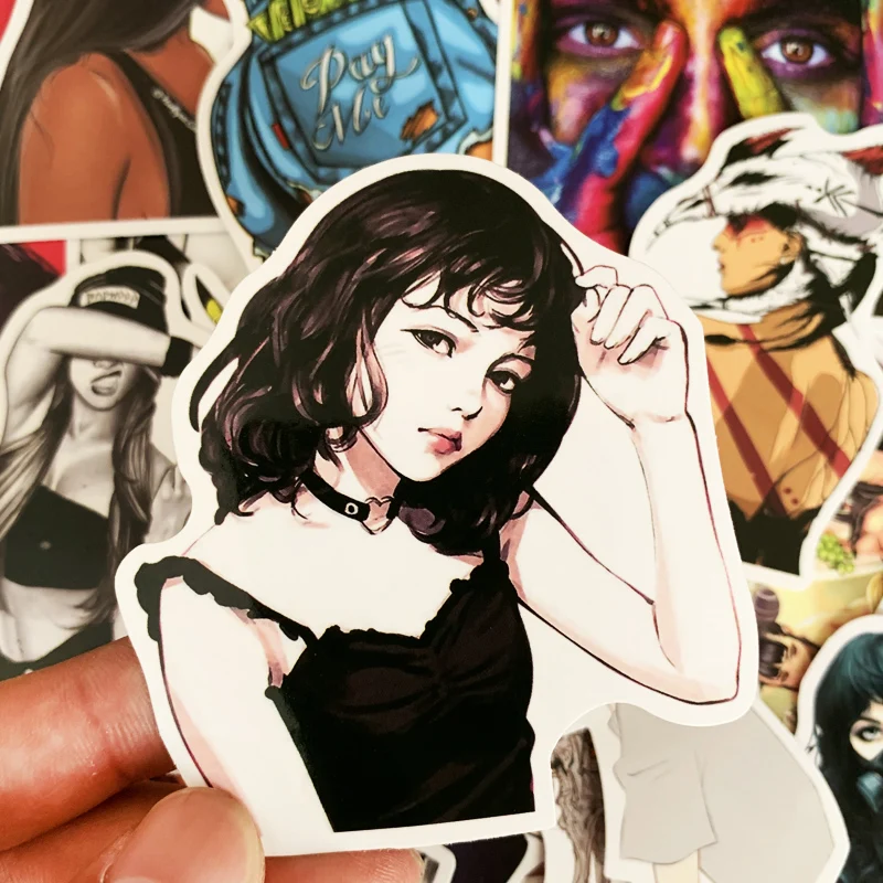 

100PCS Beautiful Girl Sticker for Mobile Phone Bike Skateboard Refrigerator Motorcycle Portable Pvc Waterproof Stickers