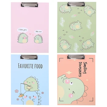 

4Pcs Clip Board Durable Multifunctional Practical A4 Size Cartoon Paper Document Folder Clipboard Memo Folder Hardboard fo