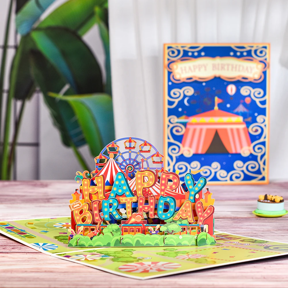 Greeting Cards 3D Pop Up Birthday Card for Kids Boy Girl Baby Shower First Birthday Party Handmade Gifts
