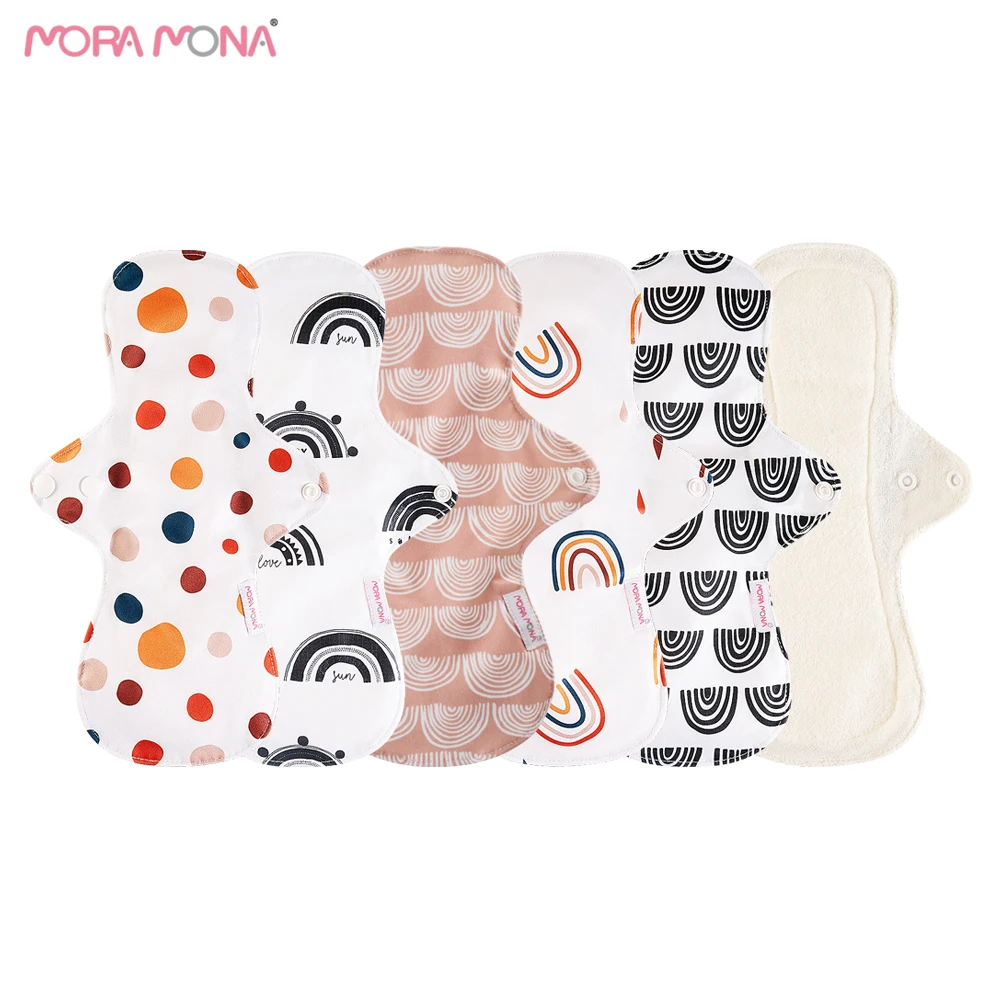 mora-mona-5pcs-different-patterns-pads-bamboo-fiber-pads-sanitary-pads