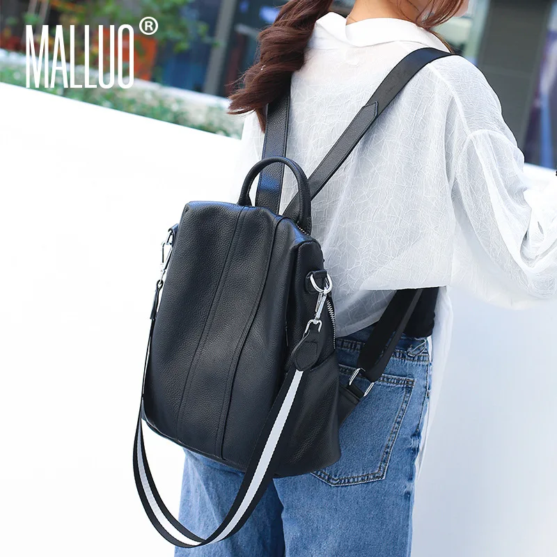 

2019 Autumn And Winter New Style Genuine Leather Big Bag WOMEN'S Bag Japanese Korean Fashion Backpack Satchel Full-grain Leather