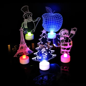 

Christmas Snowman / Santa Claus / Multi Color LED Christmas Tree Light Acrylic Christmas Tree Mood Night Lamp gift for kid child
