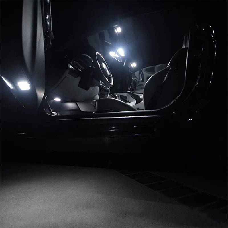 14 шт. белый светодиодный светильник без ошибок, Передняя Задняя купольная лампа, косметическое зеркало, багажник, дверь, интерьер, светильник, комплект, подходит для Audi A5 S5 RS5 B8 2008